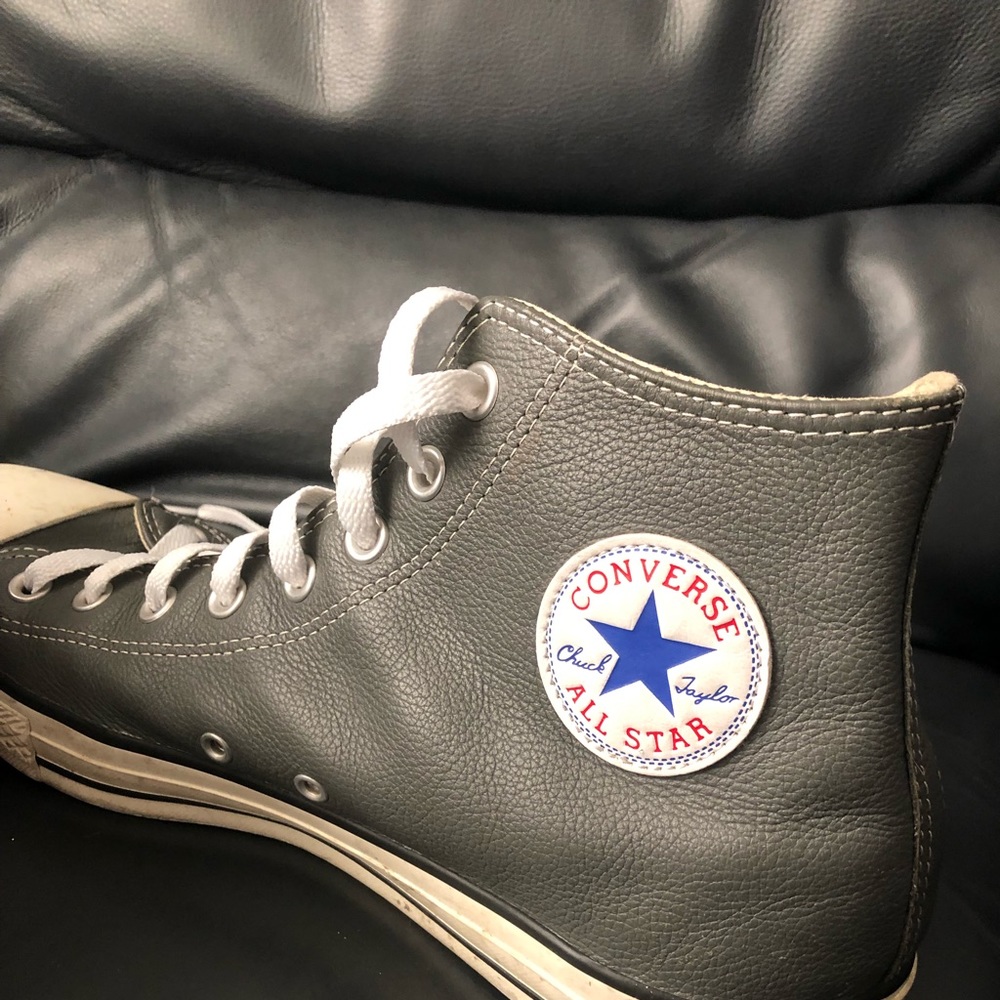 Leather size 11 mens chucks in great shape and rarely worn. Brand new laces